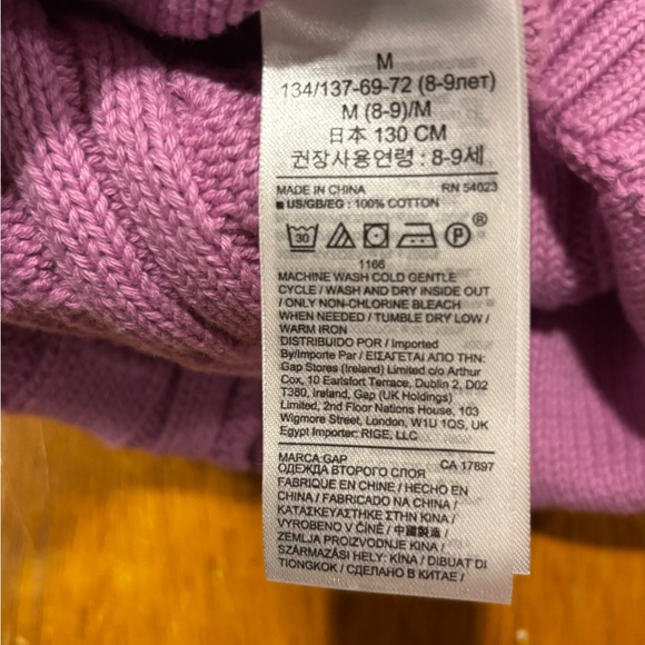 NWT Gap Kids Cable Knit Sweater Pink Size M (8) 100% Cotton - Picture 7 of 8